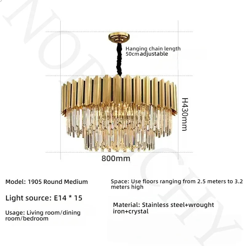 Afralia™ Crystal Chandelier: Modern Light Luxury for Dining, Living, Bedroom & Study