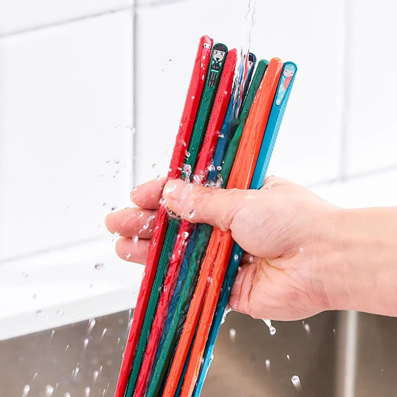Afralia™ Polymer Sushi Chopsticks Set - Colorful Reusable Japanese Sticks