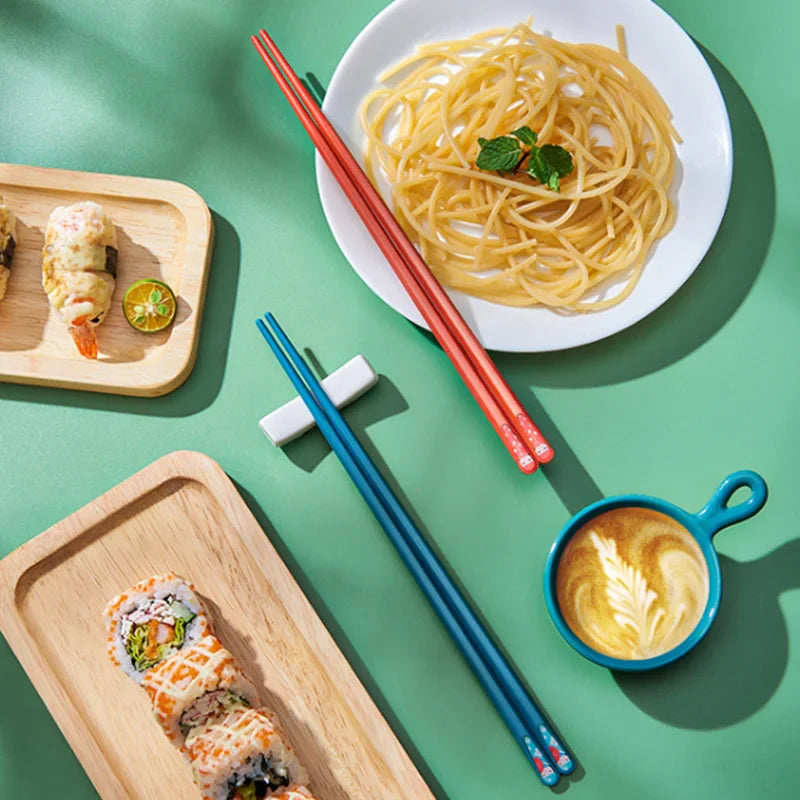 Afralia™ Polymer Sushi Chopsticks Set - Colorful Reusable Japanese Sticks
