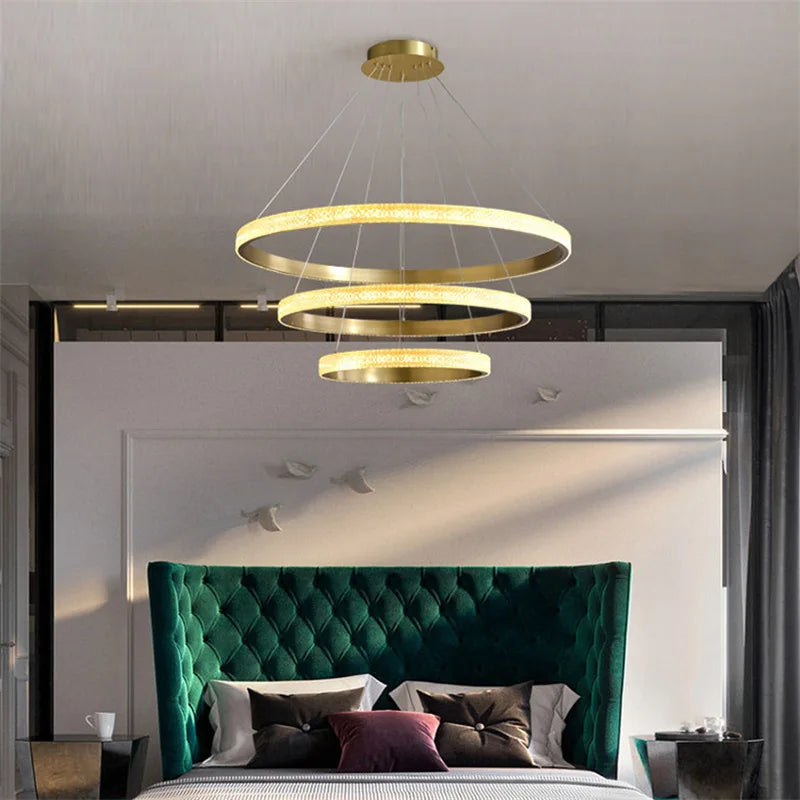 Afralia™ LED Chandelier: Modern Minimalist Pendant Lighting for Home Living Dining Kitchen Bedroom