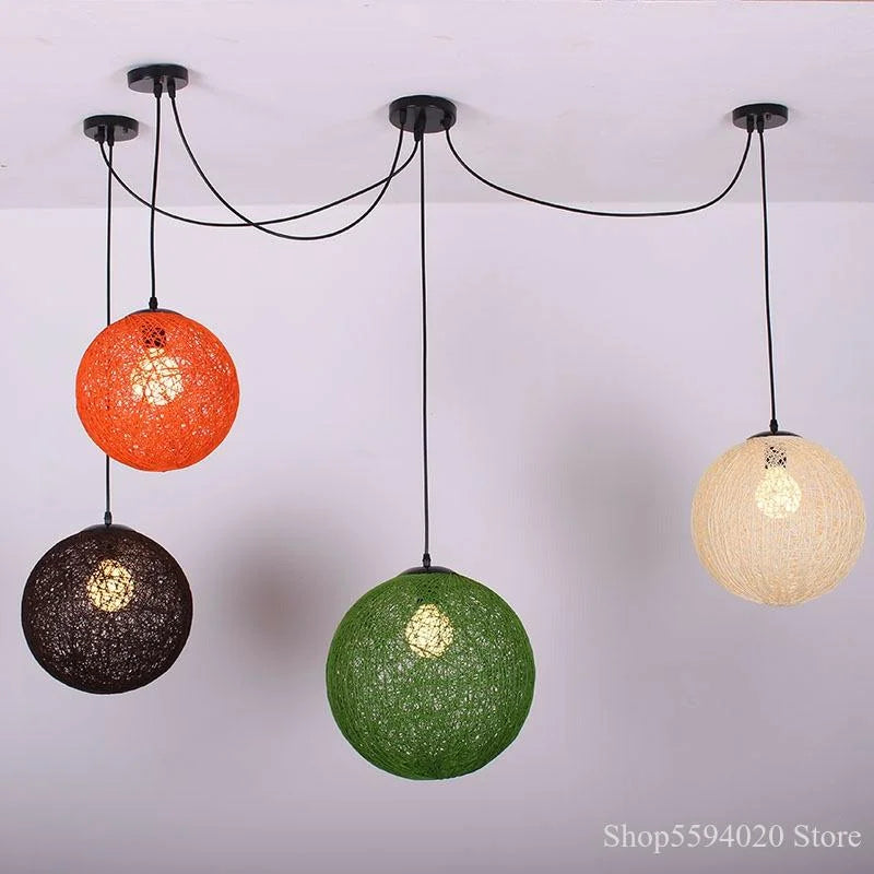 Afralia™ Modern Rattan Art Pendant Lights Hang Lamp for Living Room Kitchen Bar