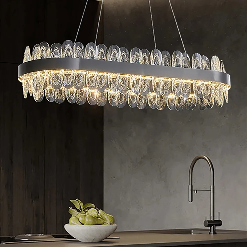 Afralia™ Crystal LED Chandelier: Modern Luxury Interior Pendant Light for Living Room