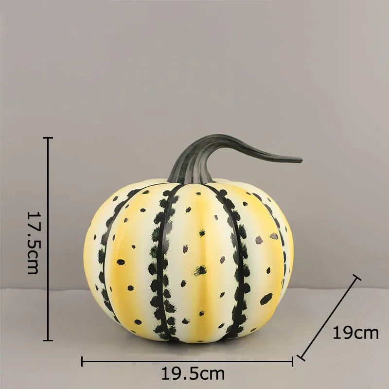 Black Speckled Pumpkin Sculpture for Desk Decor - Afralia™ Aesthetic Room Ornament