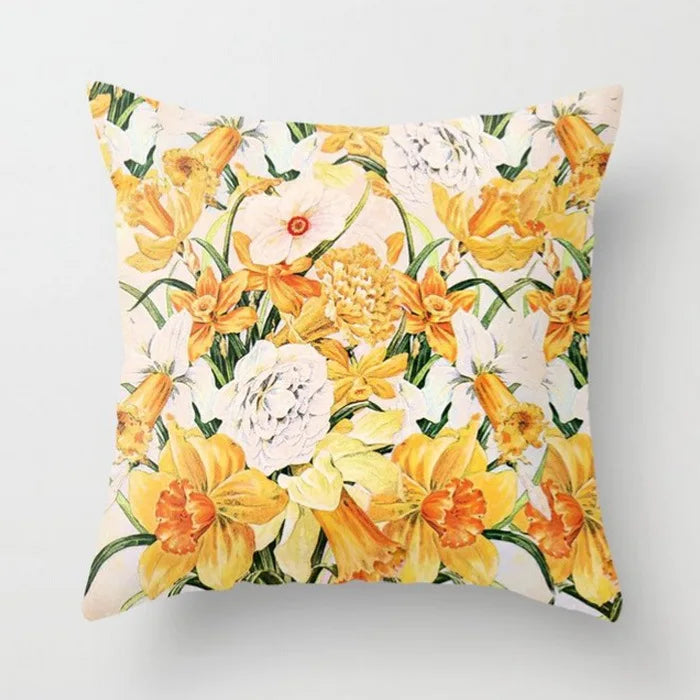 Afralia™ Yellow Giraffe Design Cushion Cover 45x45cm - Decorative Pillowcase for Home Decor