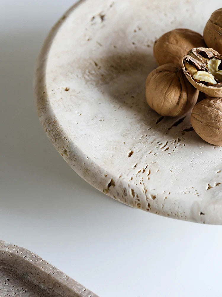 Afralia™ Marble Tray Bowl Stone Plate Vintage Decor for Jewelry & Perfume