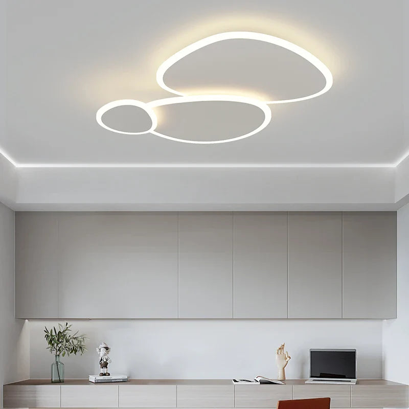 Afralia™ Modern LED Chandelier Lights Dimmable White Fixtures for Living Bedroom Study Room