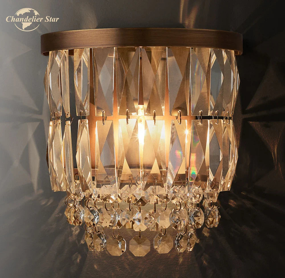 Afralia™ Crystal LED Wall Sconce Light Fixture - Portia Collection