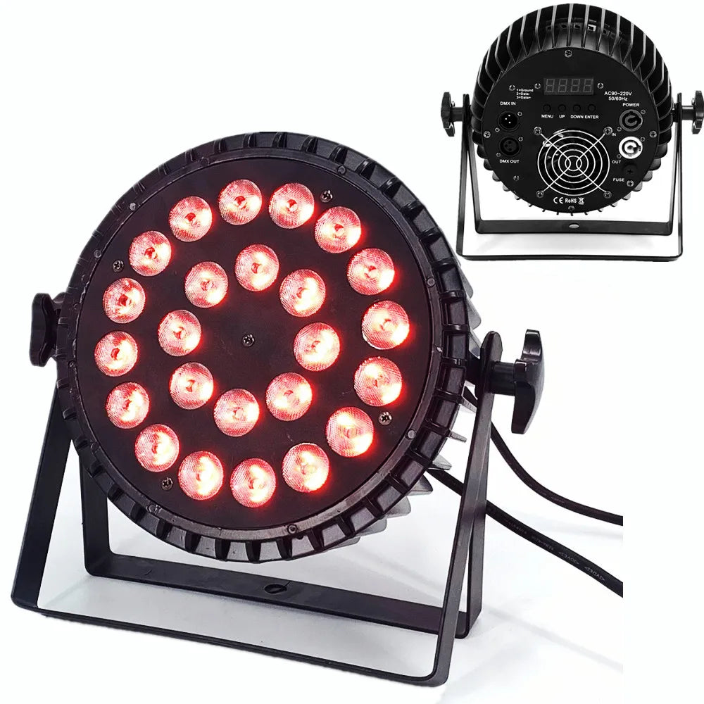 Afralia™ 24x18w RGBWA UV 6in1 LED Par Light for Stage Party DJ Dmx Wash Lighting