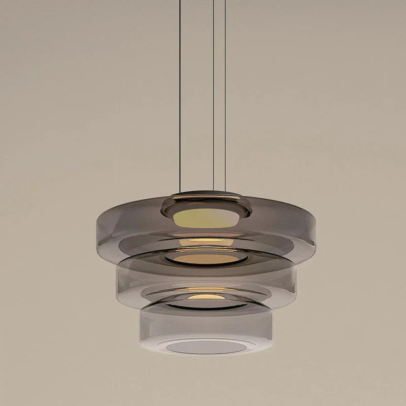 Afralia™ Glass Plate Ceiling Pendant Lights LED Fixture