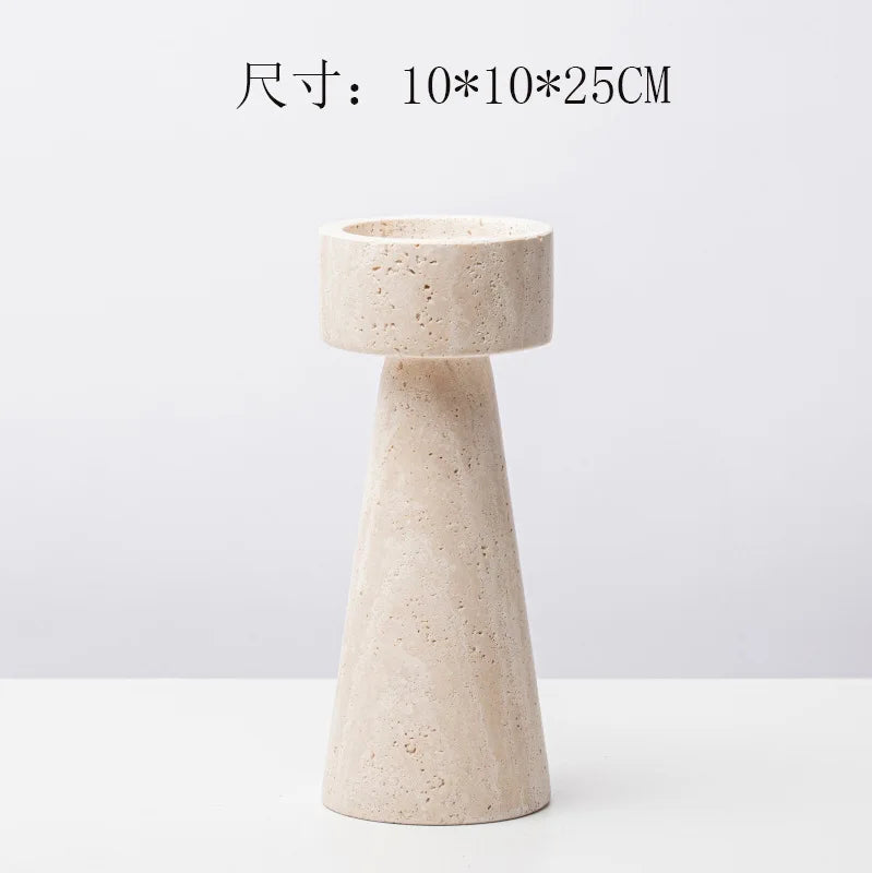 Afralia™ Natural Stone Candle Holders - Elegant Centerpiece and Candlestick Set