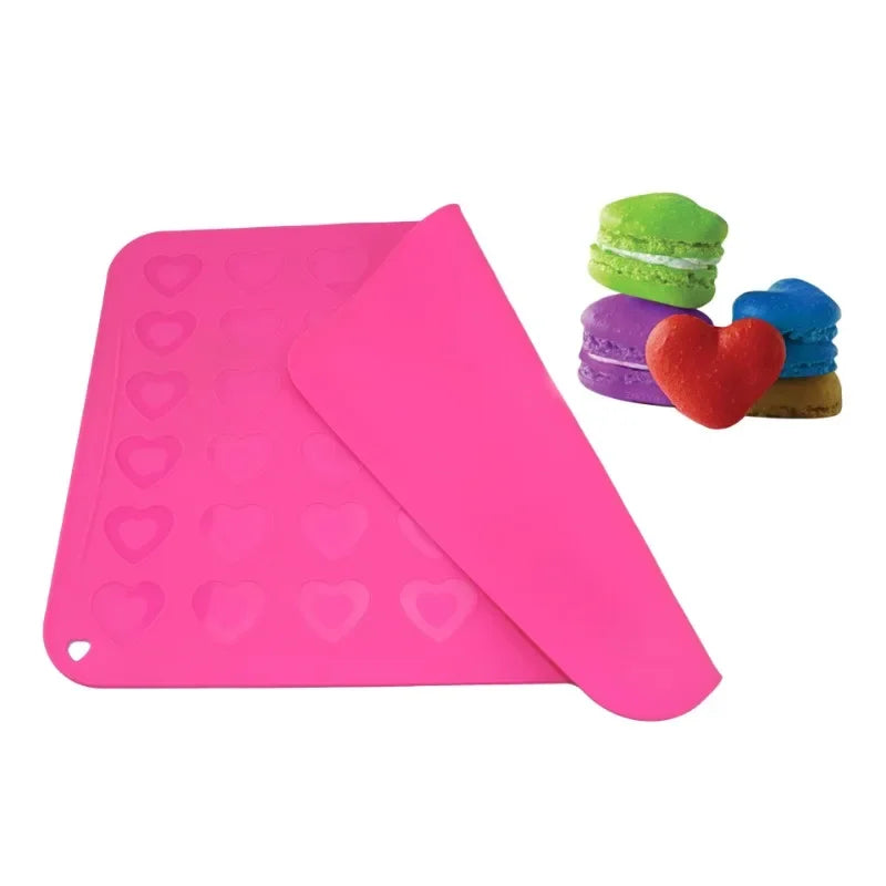 Afralia™ Silicone Heart-Shaped Macaron Baking Mat for Cake Making and Oven Baking