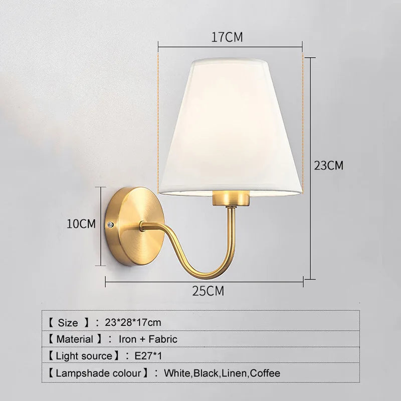 Afralia™ Cloth LED Wall Lamp, Modern Bedroom Bedside Sconce Light Luminaire