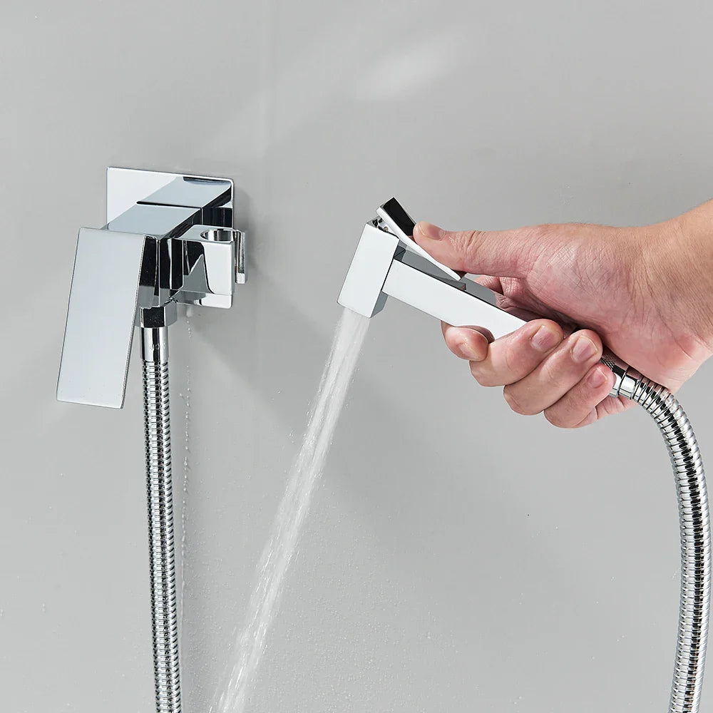 Afralia™ Chrome Bidet Faucet Mixer for Toilet Clean High Pressure Washer Muslim Ducha