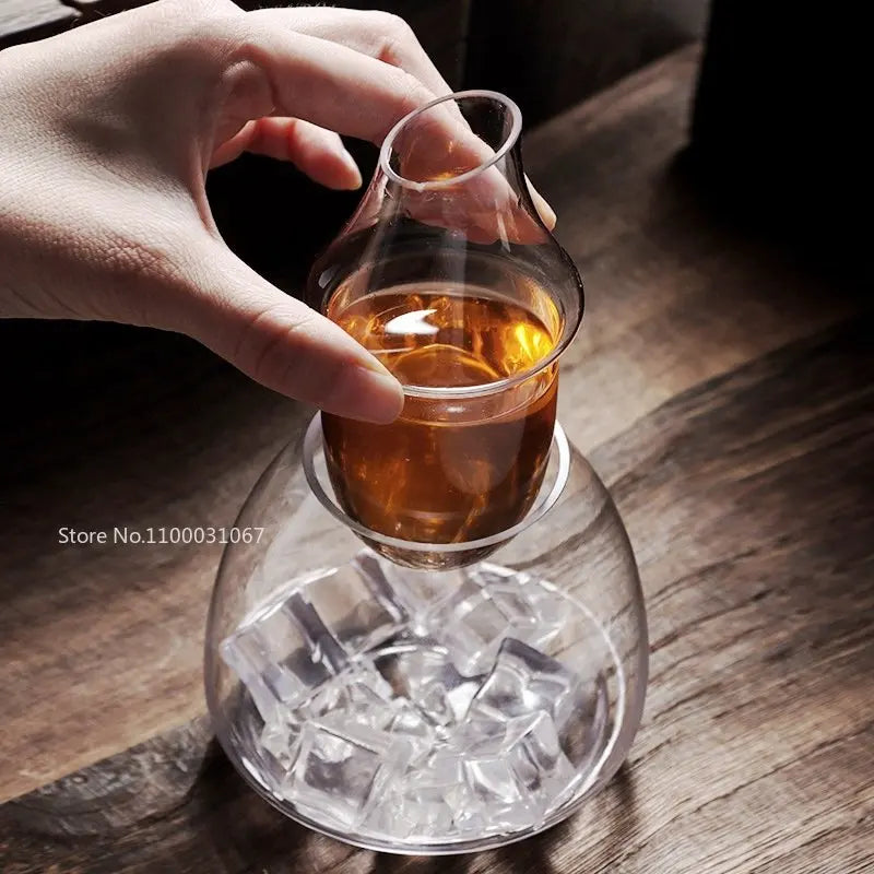 Afralia™ Glass Wine Decanter & Ice Jug Set for Home & Bar