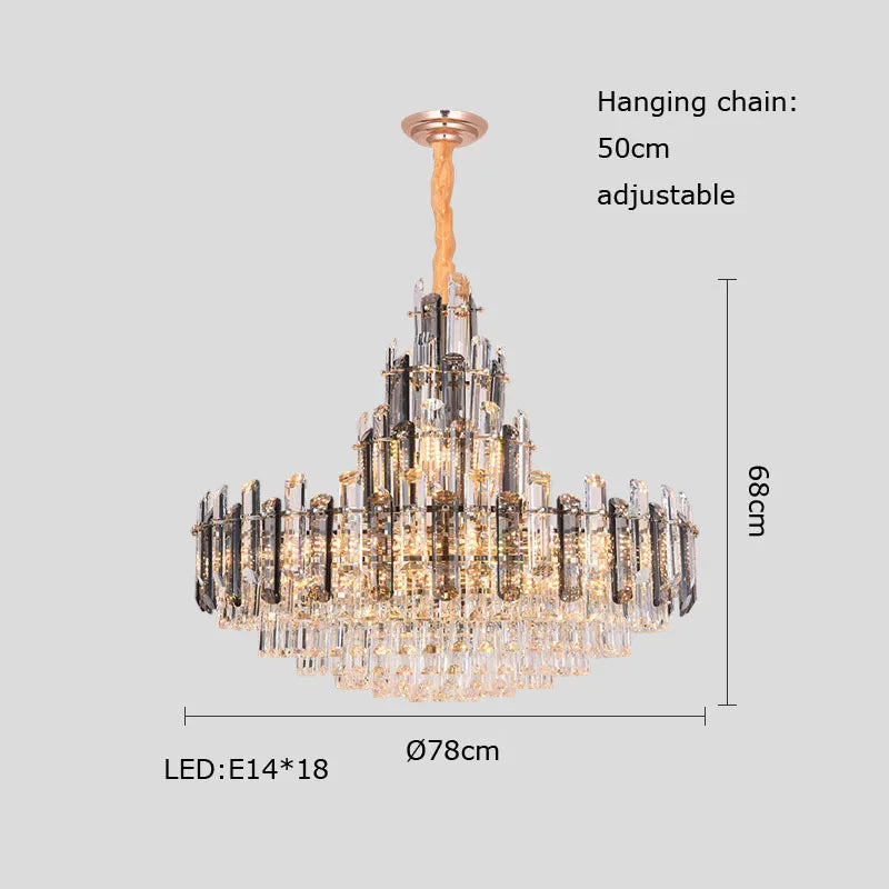 Afralia™ Dimmable Crystal Chandelier Lighting for Living Room