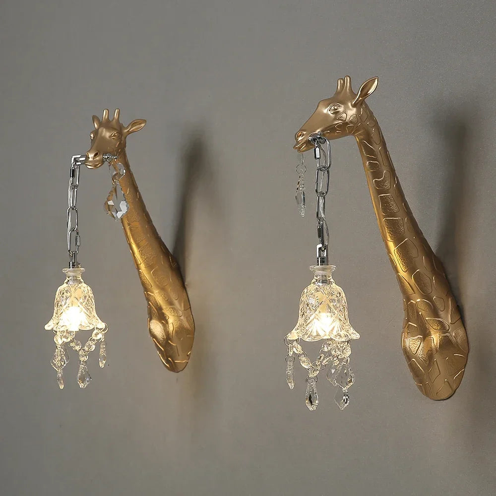 Afralia™ Giraffe Resin Wall Lamp Sconce Light for Bedside & Living Room Decor