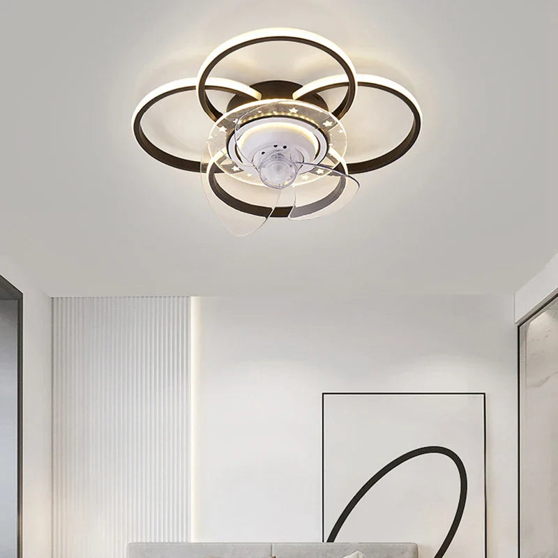 Afralia™ Modern Ceiling Fan with LED Light & Remote Control for Bedroom & Living Room