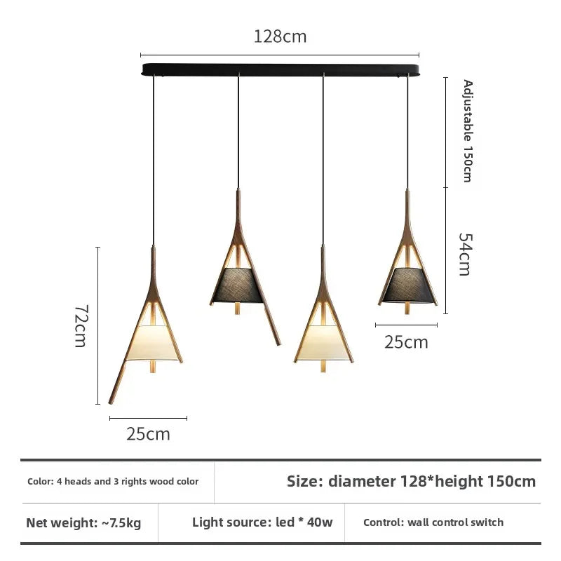 Afralia™ Wooden Chinese Chandelier for Tea Room, Study, and Restaurant Decor Lighting