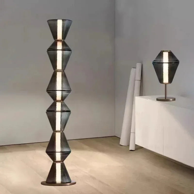 Afralia™ Nordic Glass Floor Lamp for Living Room, Study, Bedroom - LED Table Lamp