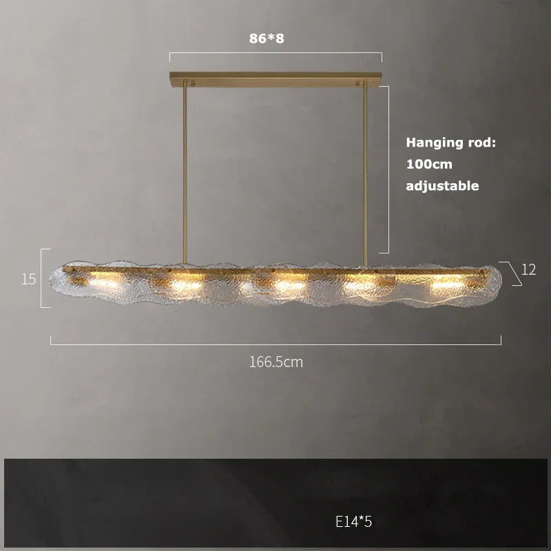 Afralia™ Glass Stainless Steel LED Chandelier Light for Dining Room