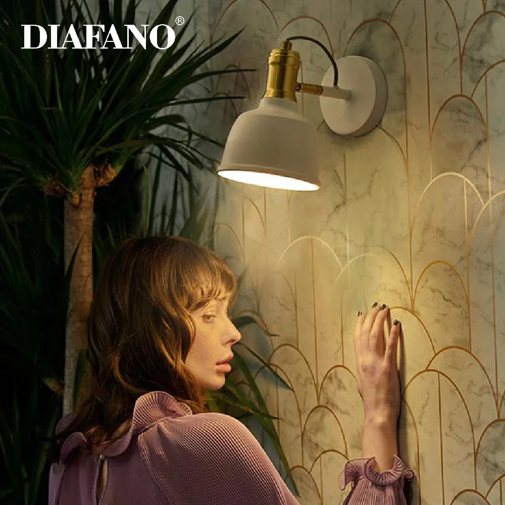 Afralia™ Rotatable Metal Wall Lamp E27 Bedside Macaroon Light Fixture