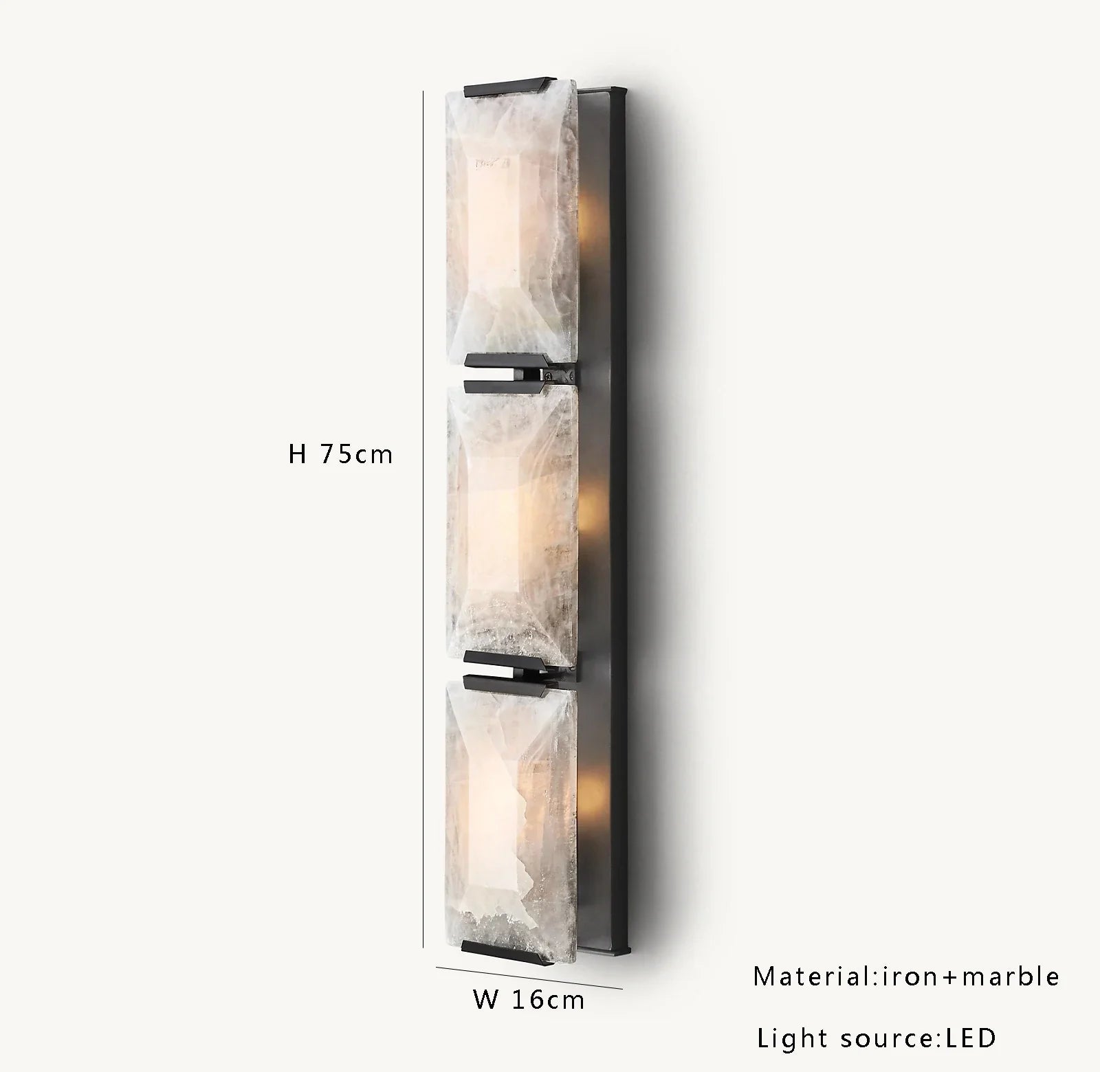 Afralia™ Copper Marble Wall Sconce LED Crystal Light Fixture Home Decor