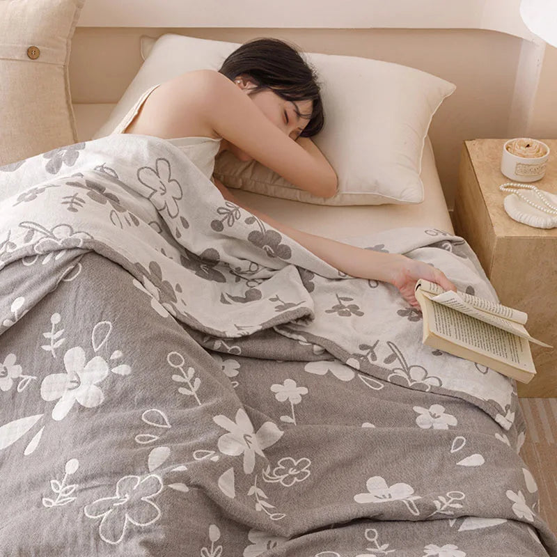 Afralia™ Floral Cotton Sofa Blanket - High Quality Multifunctional Bed Cover