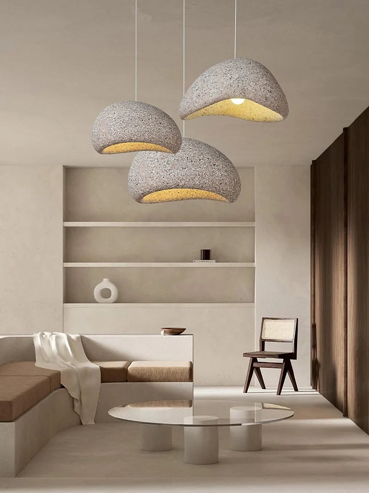 Afralia™ Japanese Wabi Sabi LED Pendant Lamp Modern Simple Living Room Bedroom Chandelier