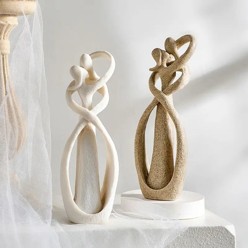 Afralia™ Sandstone Lover Wedding Statue Decorative Sculpture for Home Décor