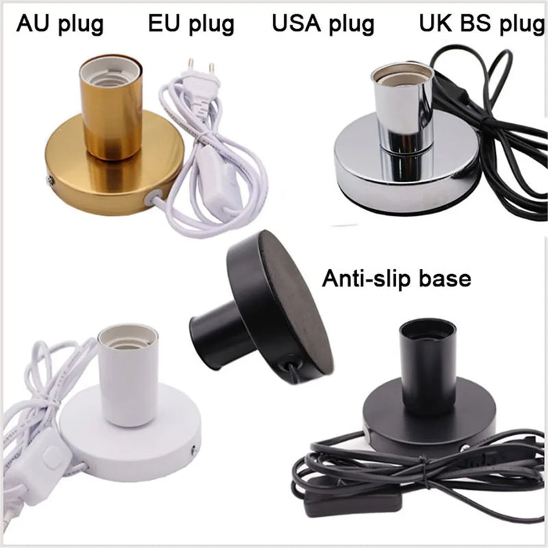 Afralia™ Metal Lamp Base with Anti-Slip Design and On/Off Switch