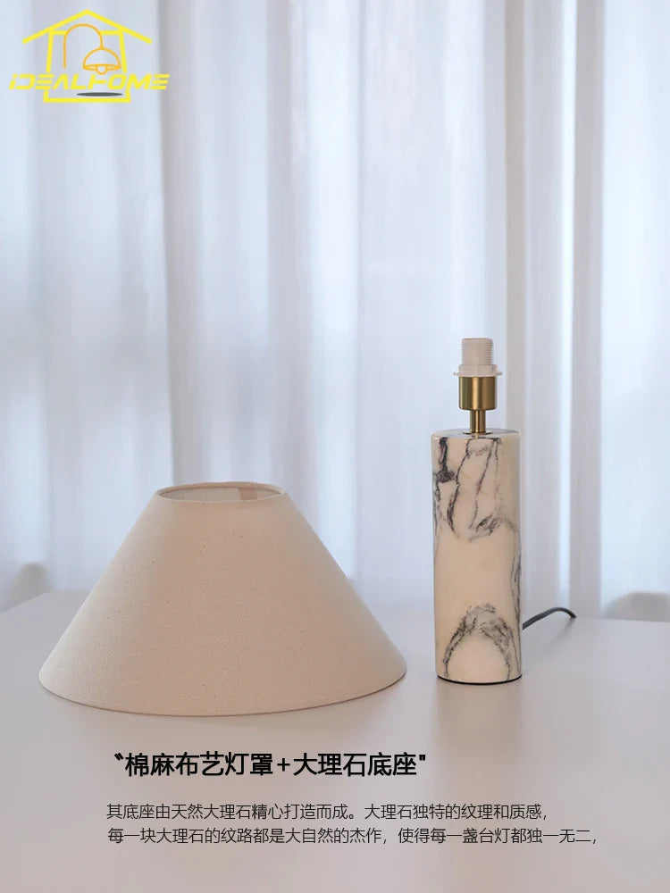 Afralia™ Marble Table Lamp LED E27 Minimalist Desk Light Bedroom Study Studio