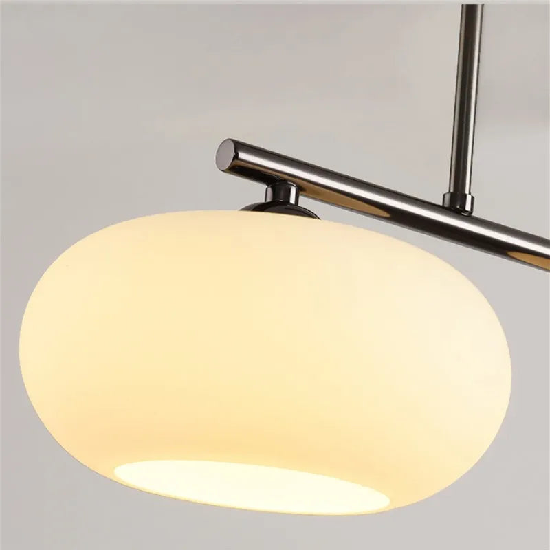 Afralia™ Persimmon Pendant Light: Nordic LED Retro 3 Head Glass Lampshade for Living Room & Dining Room