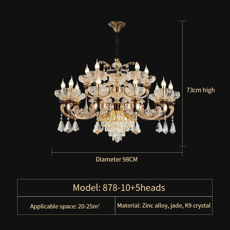Afralia™ Crystal Candle Chandelier for Home Living Room Dining Bedroom