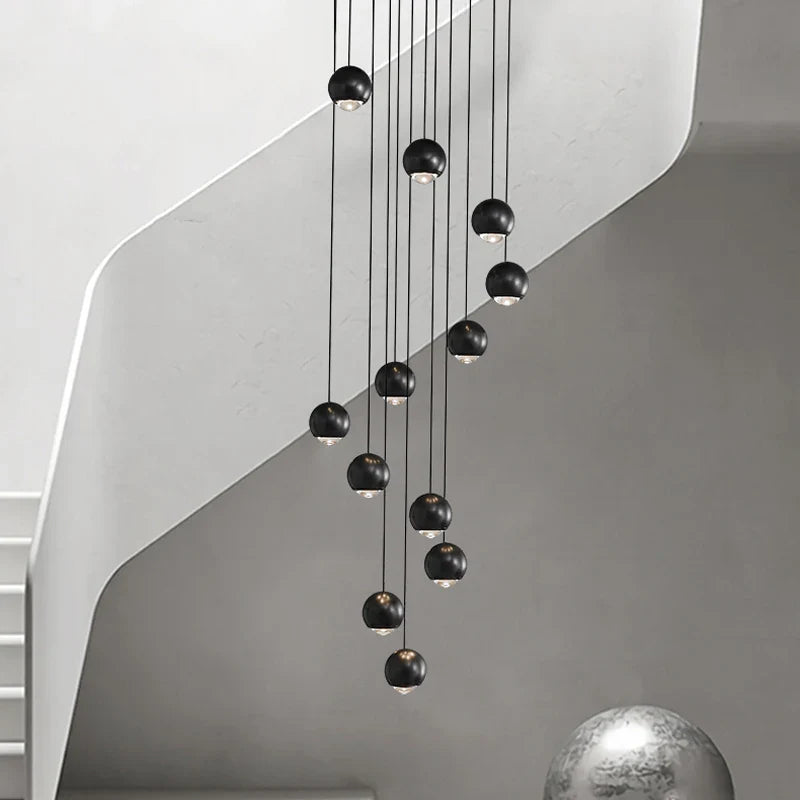 Afralia™ Modern Ball Villa LED Stair Chandelier for Home Decoration Lighting