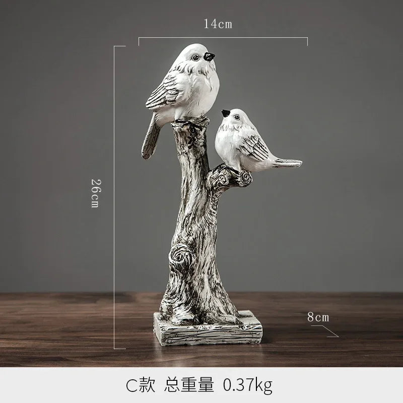 Resin Bird Ornament for Home Decor by Afralia™: Retro Living Room Figurineicon