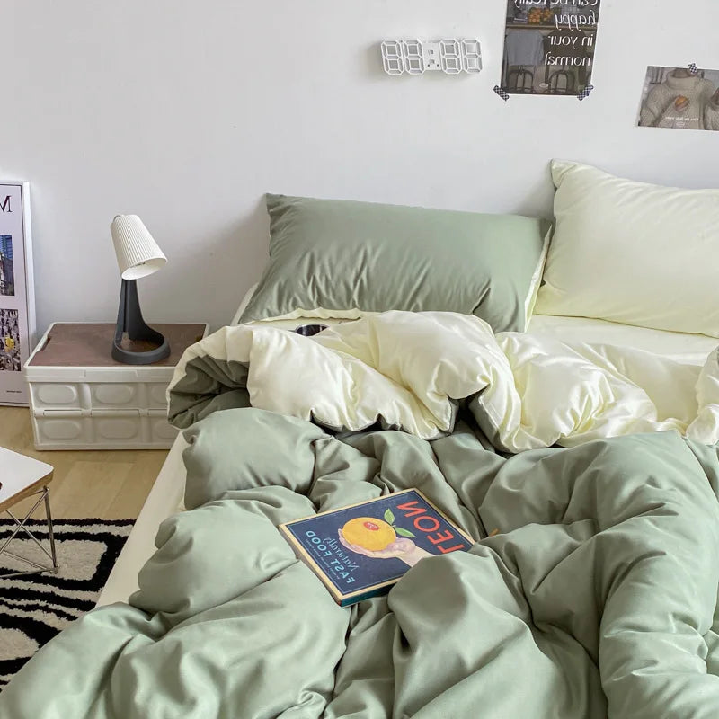 Afralia™ Solid-Color Quilted Bedding Set: Dual Purpose Summer Quilt or Duvet Cover