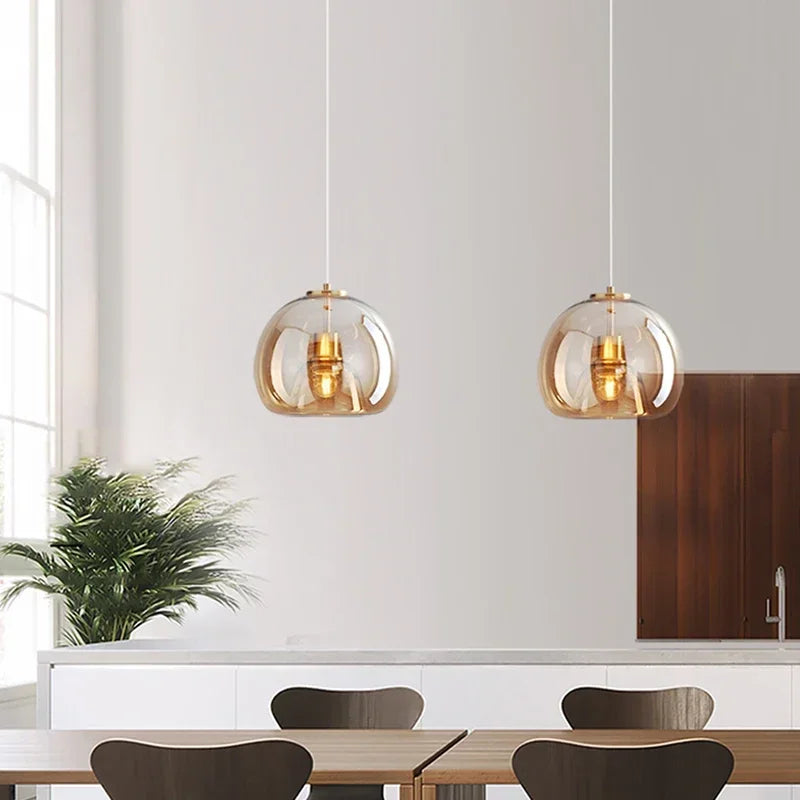 Afralia™ LED Glass Pendant Light: Modern Nordic Luxury Hanging Lamp Fixture