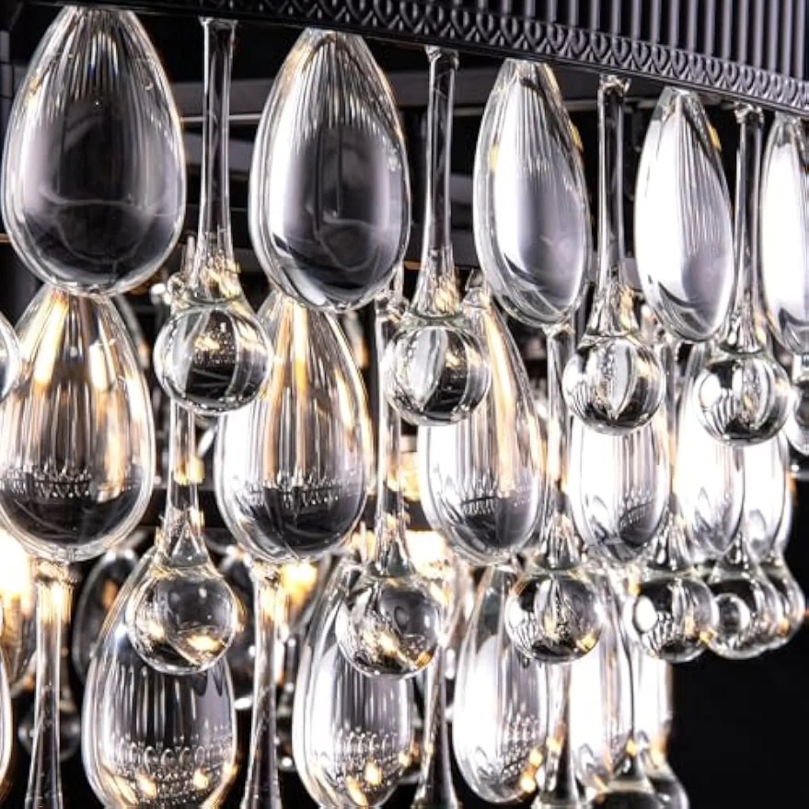 Afralia™ Black Crystal Chandelier, 6-Light Modern Farmhouse Luxury Fixture for Bedroom