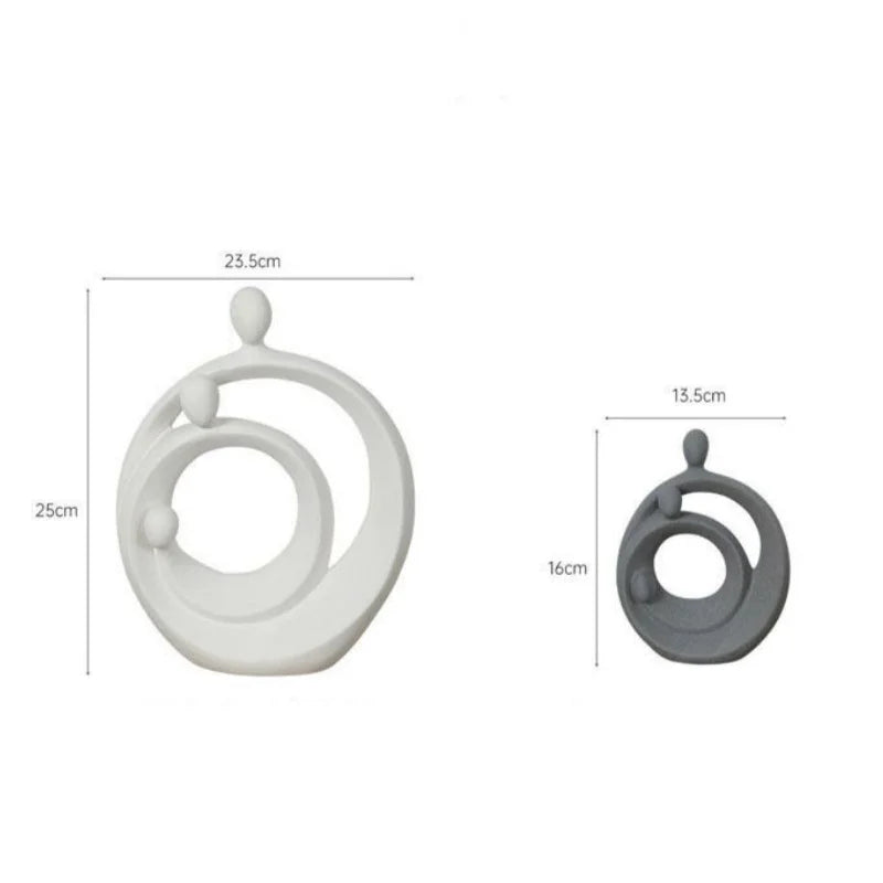 Afralia™ Abstract Family Sculpture Set Geometric Home Decoration Ornaments