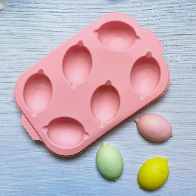 Afralia™ 6-Cavity Lemon Shape Silicone Cake Mold for DIY Baking and Decorating