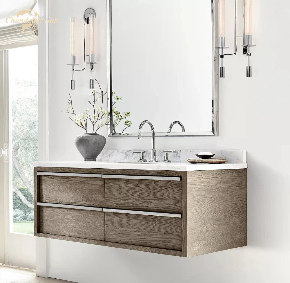 Afralia™ Glass Double Sconce LED Wall Light Retro Fixture Lighting