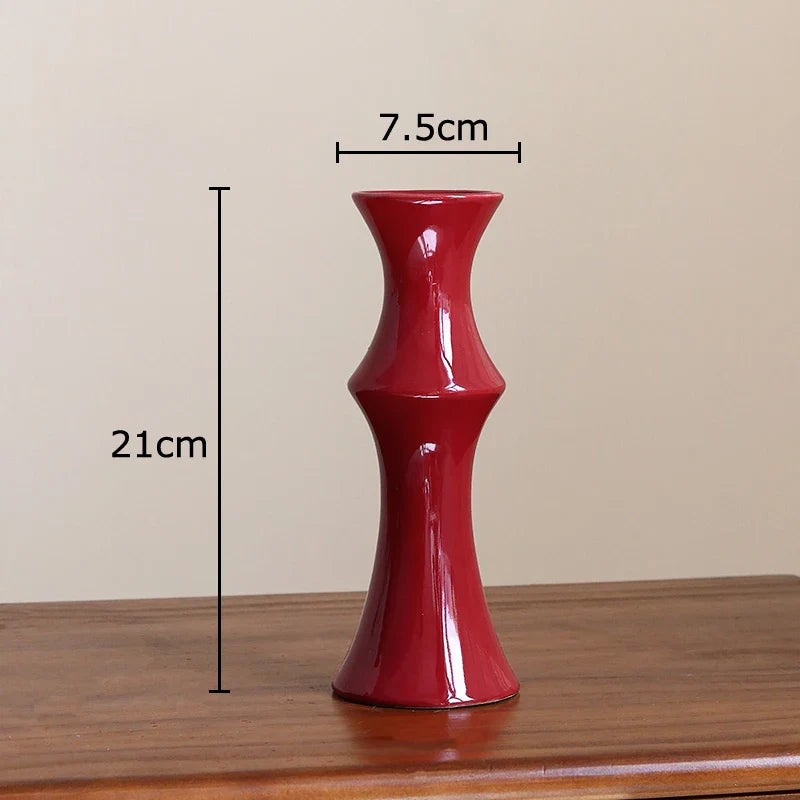 Afralia™ Bamboo Shape Ceramic Vase: Table Decoration & Floral Arrangement in Room