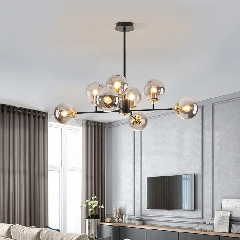 Afralia™ Glass Ball Chandelier: Modern Luxury Lighting for Hall, Dining Room, and Bedroom