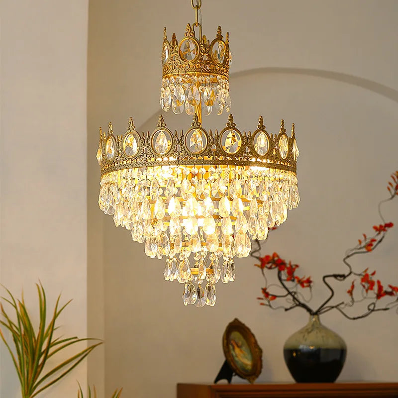 Afralia™ Crystal LED Pendant Light for Living Room