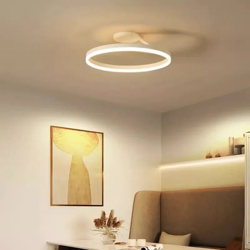 Afralia™ Minimalist Round LED Ceiling Chandelier | Aluminum Living Room Bedroom Light Fixtures