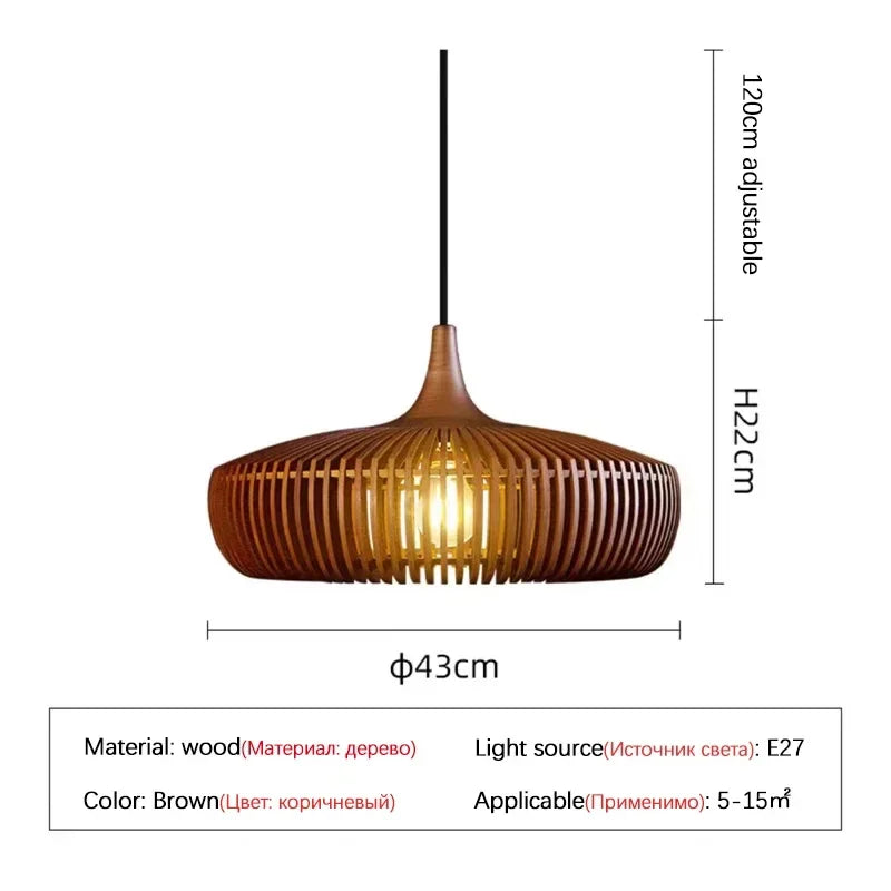 Afralia™ Wood Suspension Pendant Lamp for Bedroom Dining Table Home Decor