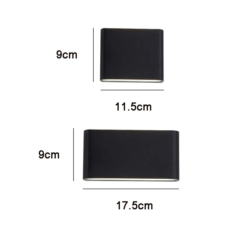 Afralia™ Waterproof LED Wall Lamp Outdoor Decor Light Aluminum White / Black 6W 12W