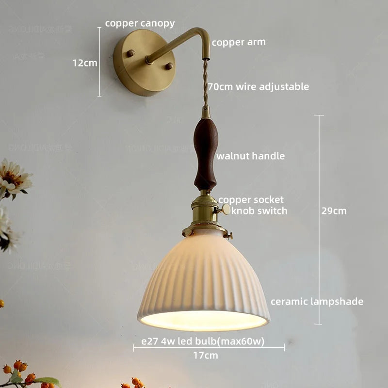 Afralia™ Copper Ceramic LED Wall Lamps - Nordic Modern Design