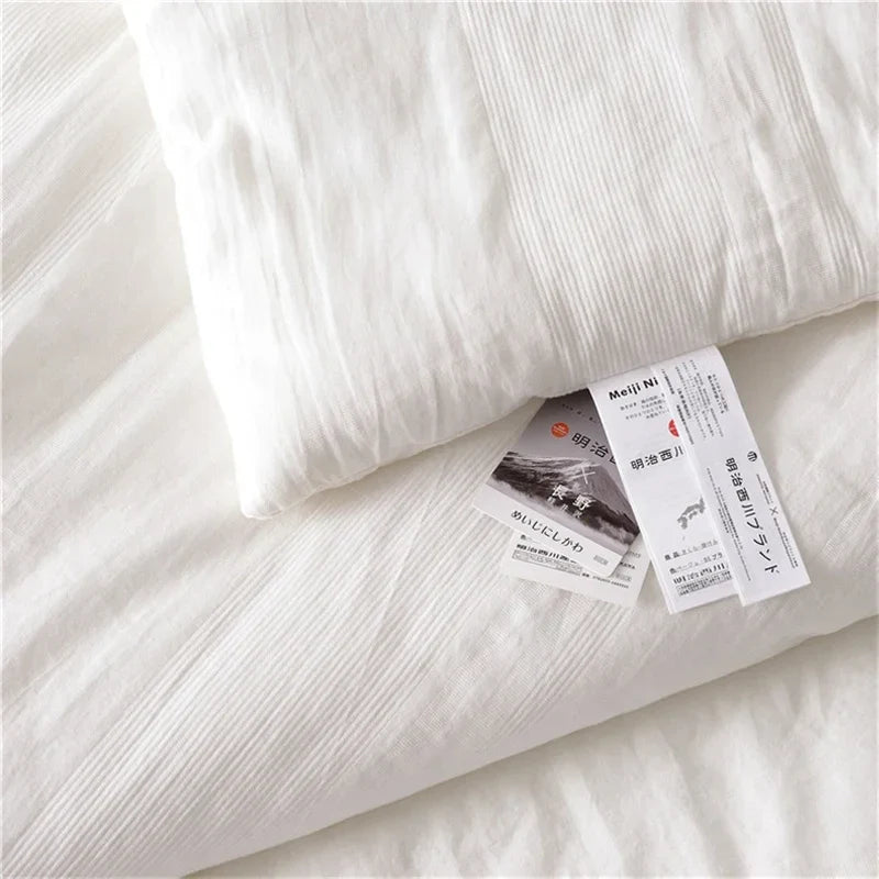 Afralia™ White Cotton Quilt Throws Blanket Filler Single King Size