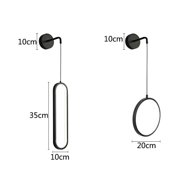 Afralia™ Black Ring LED Wall Lamp - Modern Nordic Style Indoor Light Fixture